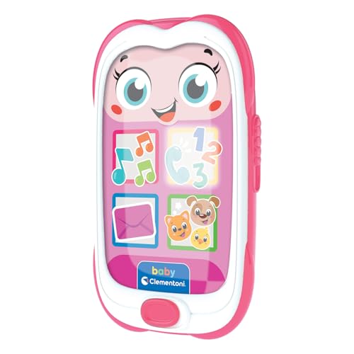 Clementoni Baby Smartphone Rosa - Primo Telefono Giocattolo Per Bambini 6 Mesi, Gioco Cellulare, Musicale, Regalo Elettronico Interattivo Parlante, Lu