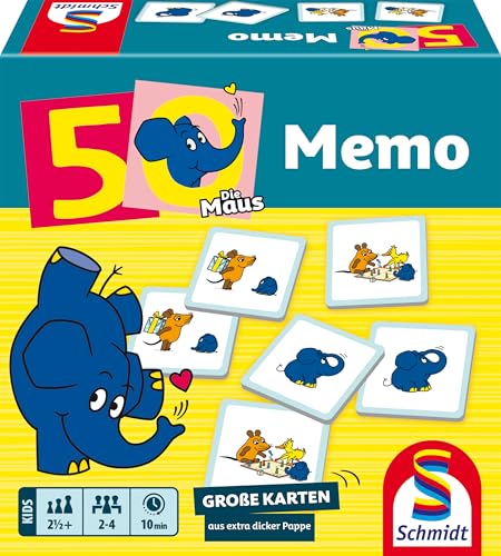 Schmidt Spiele 40664 Il Topo Elefante Memo, 50° Compleanno, Gioco Per Bambini, Multicolore