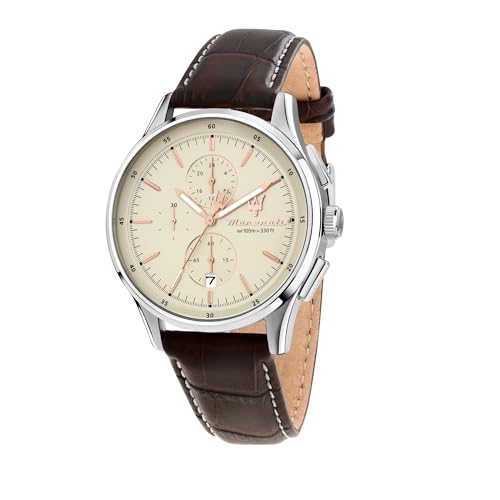 Maserati Orologio Uomo, Cronografo, Analogico, 42 Mm, Cinturino In Pelle, Collezione Sorpasso - R8871624010