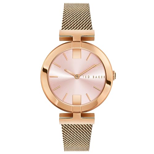 Ted Baker Bracciale Da Donna In Maglia Di Acciaio Color Oro Rosa Con Quadrante Rosa Darbey Bkpdaf204