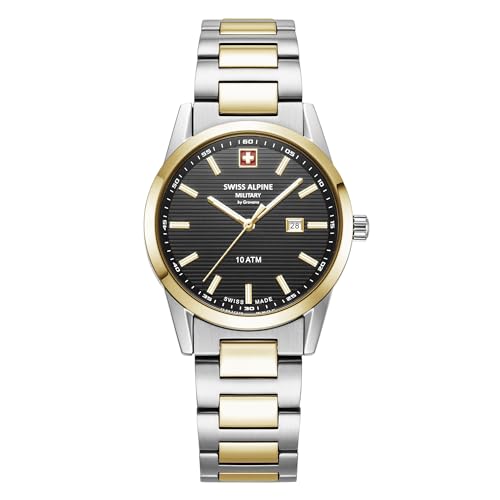 Swiss Alpine Military Orologio Da Donna Analogico Al Quarzo 77767.1 Acciaio Inossidabile, Bic-Gold/Bic-Gold/Schwarz- 1147Sam