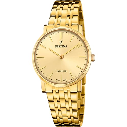Festina Orologio Donna F20048/3 Classics Cassa In Acciaio Inox 316L Oro Cinturino In Acciaio Inox 316L Oro, Beige