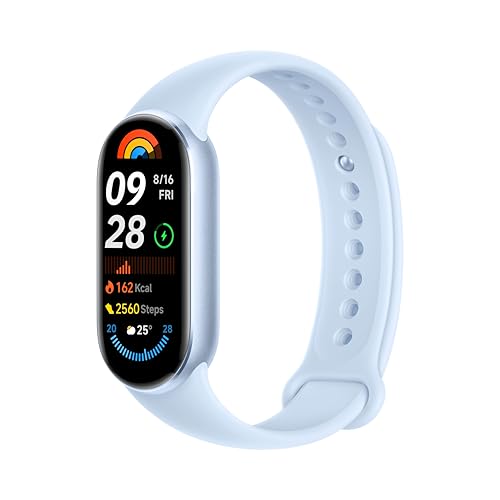 Xiaomi Smart Band 9, Schermo Amoled 1.62'', Luiminosità 1.200 Nit, Cornice Metallica, Monitoraggio Salute Migliorato, +150 Modalità Sportive, Autonomi
