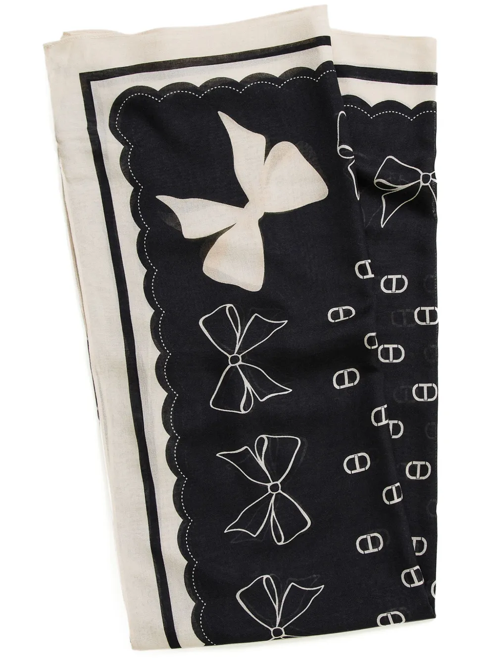 TWINSET patterned-jacquard scarf - Nero