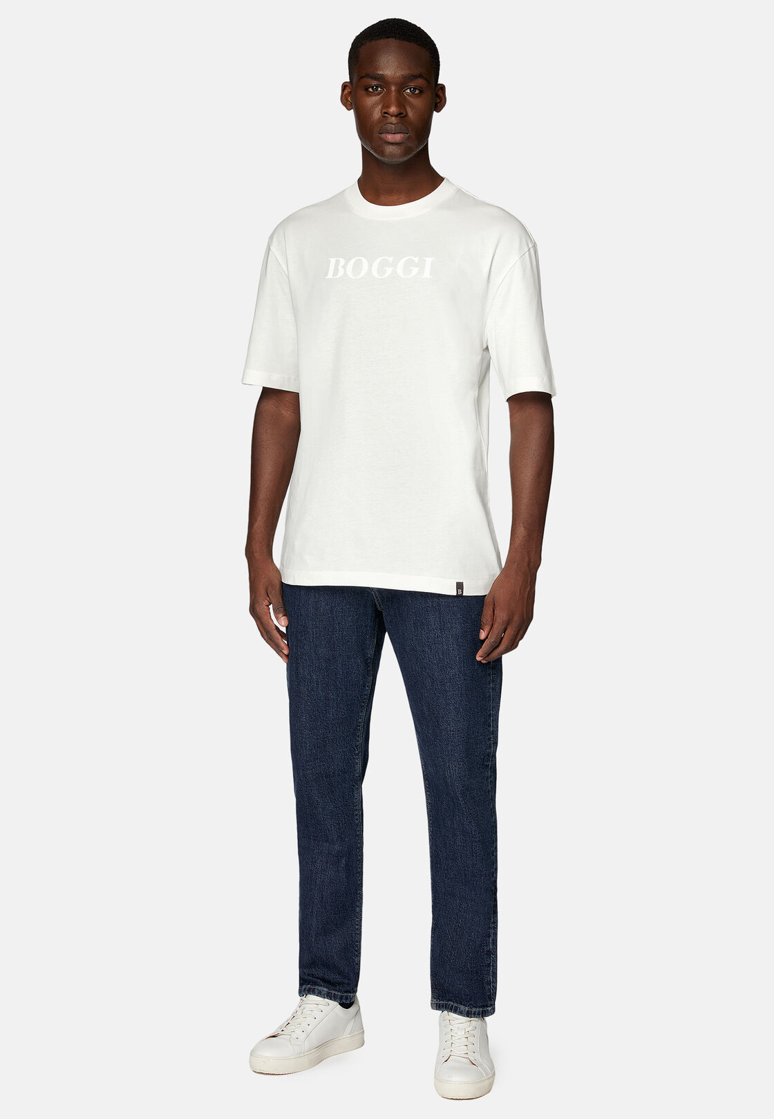Boggi, T-shirt In Jersey Di Cotone, Uomo, Bianco, Taglia: XXXL