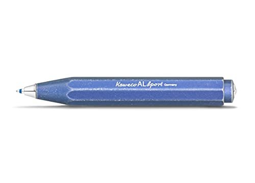 Kaweco Al Sport Stonewashed Blue Business Kuli In Alluminio Di Alta Qualit?, Penna A Sfera Tascabile Leggera Con Affidabile Meccanismo Curvo Cardiaco,