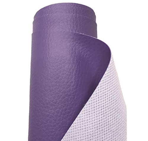 A-Express Strutturato Tessuto Ecopelle Materiale Granulato Morbida Finta Pelle Vinile Materiale - Viola 2 Metri (200Cm X 140Cm)