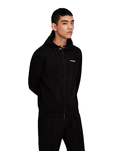 Armani Exchange French Terry Hoodie Felpa, Uomo, Nero, Xxl