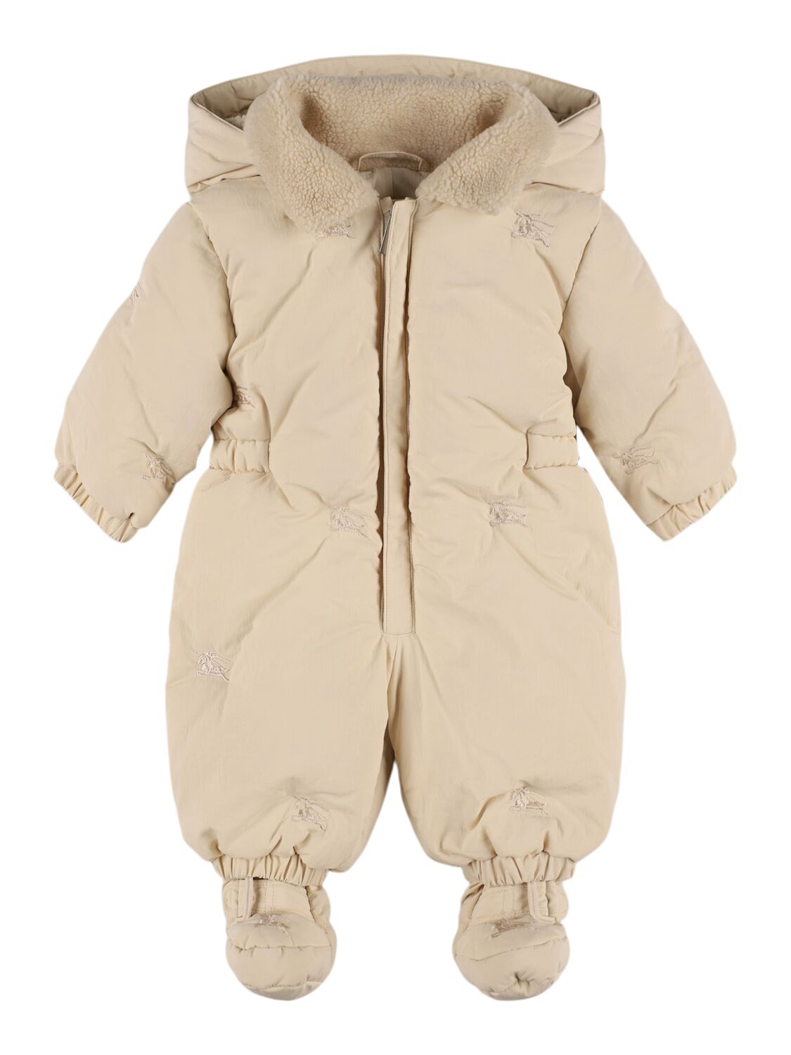Nylon Puffer Hooded Down Snowsuit