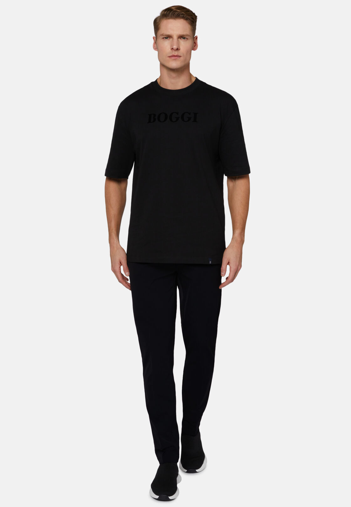 Boggi, T-shirt In Jersey Di Cotone, Uomo, Nero, Taglia: XXXL