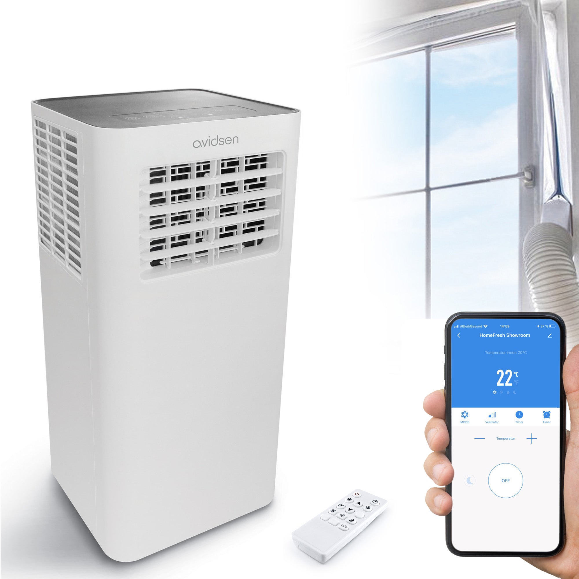 Condizionatore portatile wi-fi connesso 9000btu avidsen homefresh