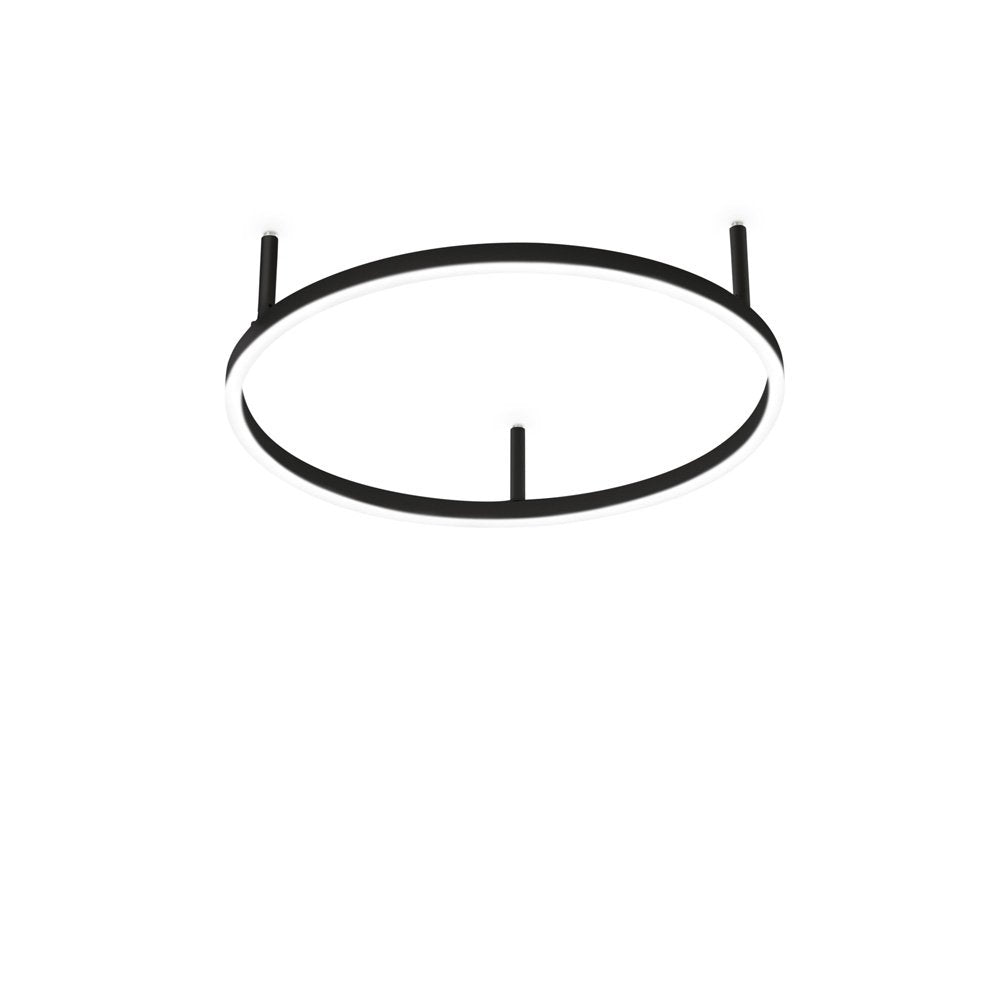 Plafoniera moderna oracle alluminio-materie plastiche nero led 32w 3000k