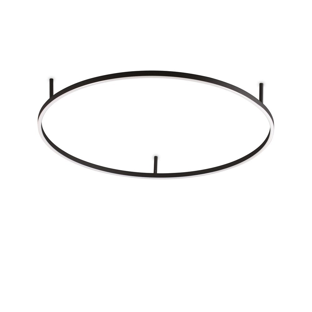 Plafoniera moderna oracle alluminio-materie plastiche nero led 55w 3000k