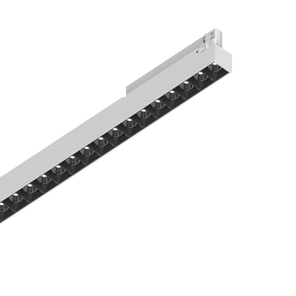 Proiettore lineare display metallo bianco led a vista 14w 3000k l calda