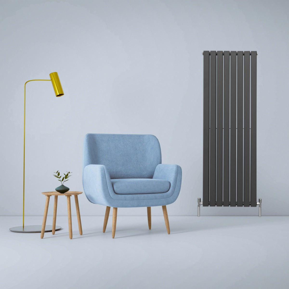Radiatore termosifone termoarredo design piatto pannello elementi grigio