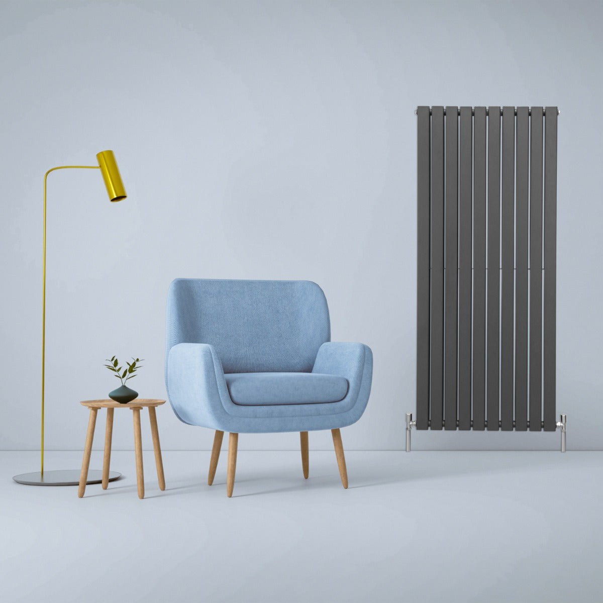 Radiatore termosifone termoarredo design piatto pannello elementi grigio