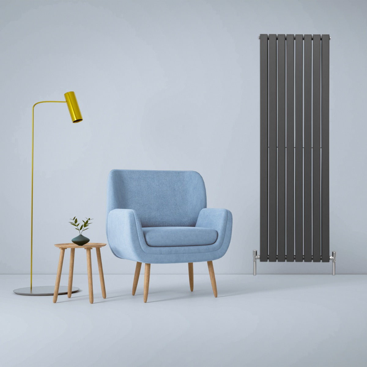Radiatore termosifone termoarredo design piatto pannello elementi grigio