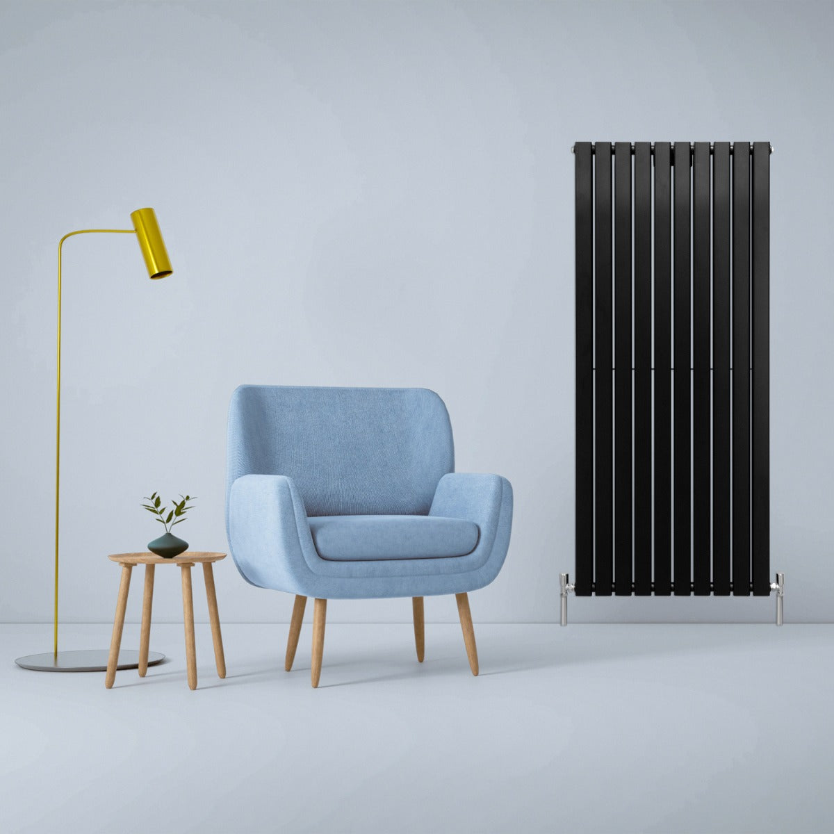Radiatore termosifone termoarredo design piatto pannello elementi nero opaco