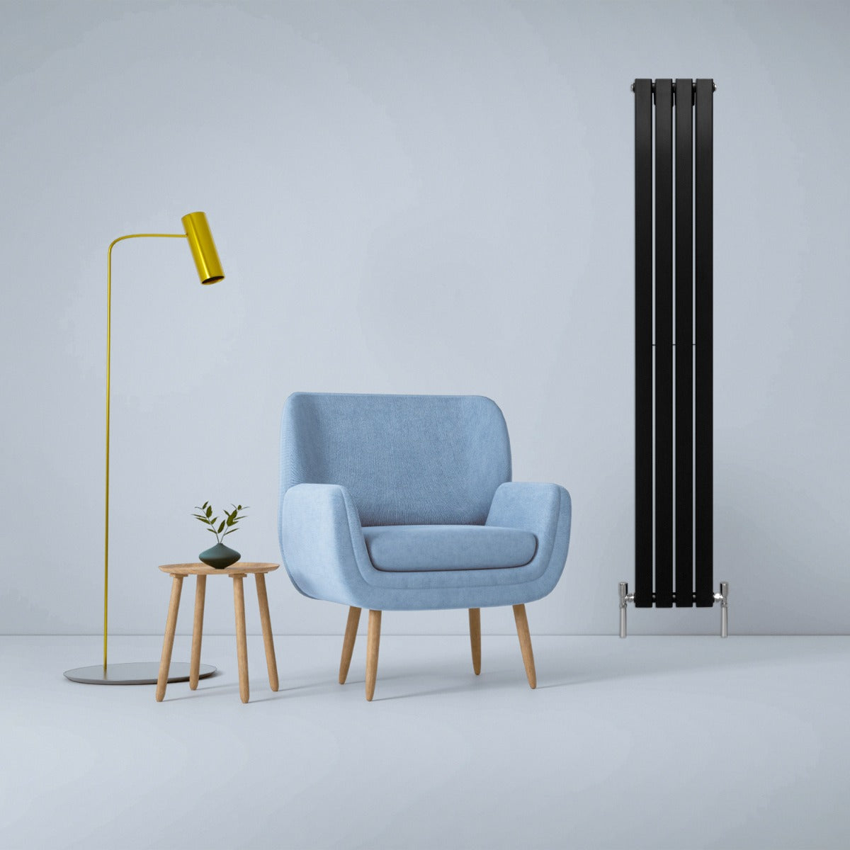 Radiatore termosifone termoarredo design piatto pannello elementi nero opaco