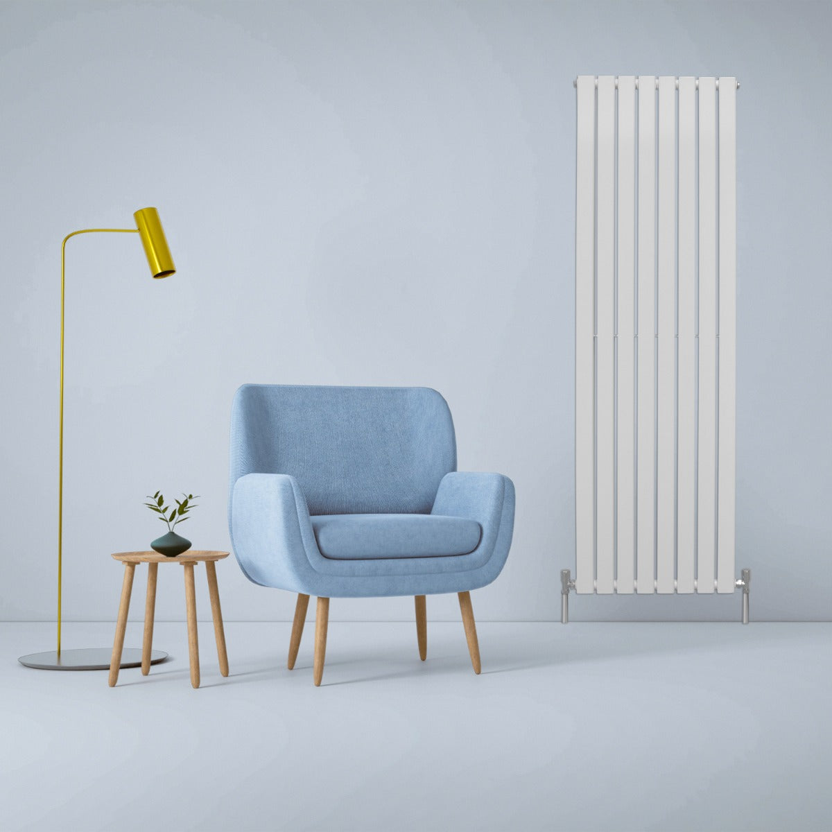 Radiatore termosifone termoarredo design piatto pannello elementi bianco lucido