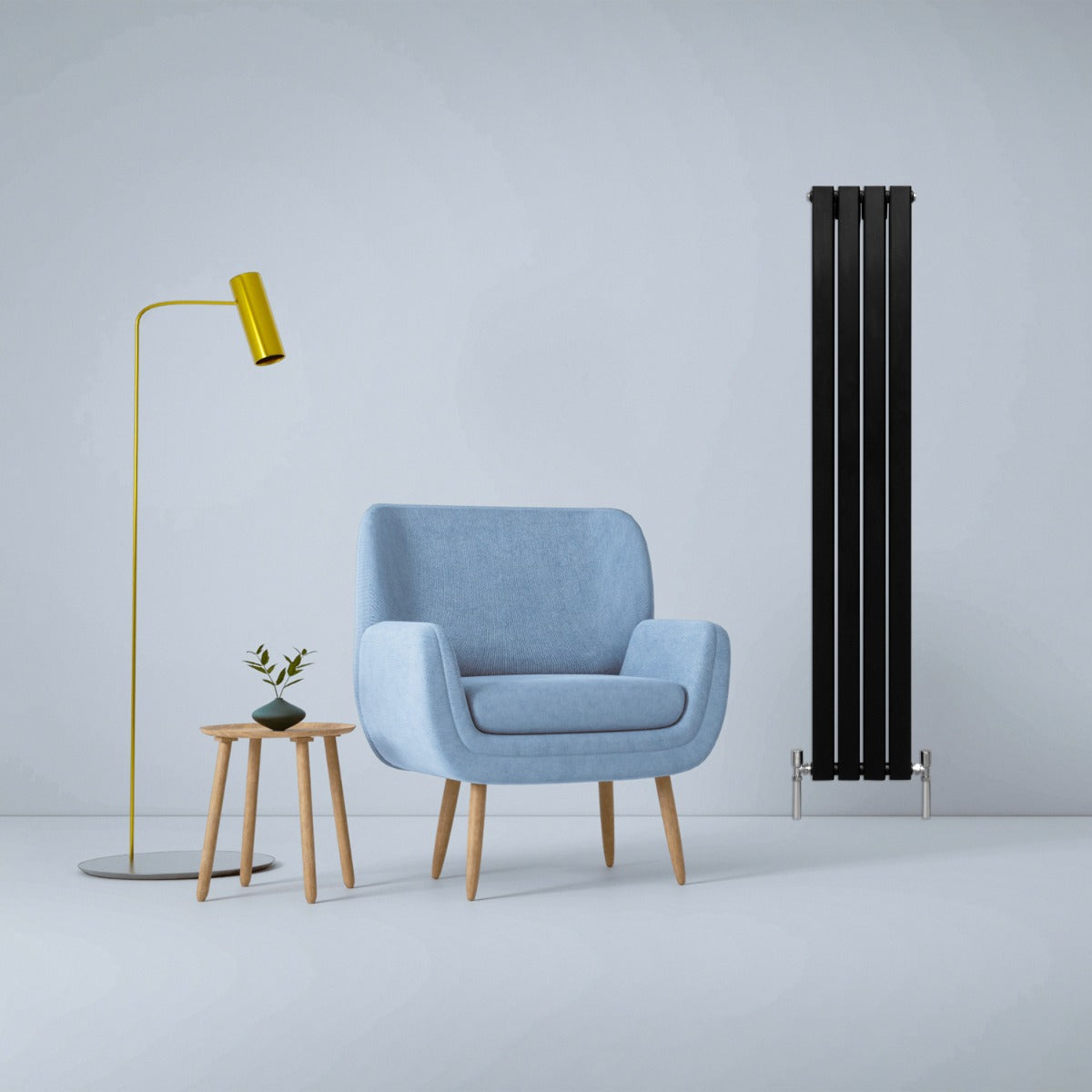 Radiatore termosifone termoarredo design piatto pannello elementi nero opaco