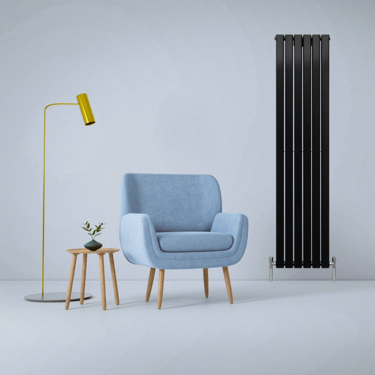 Radiatore termosifone termoarredo design piatto pannello elementi nero opaco