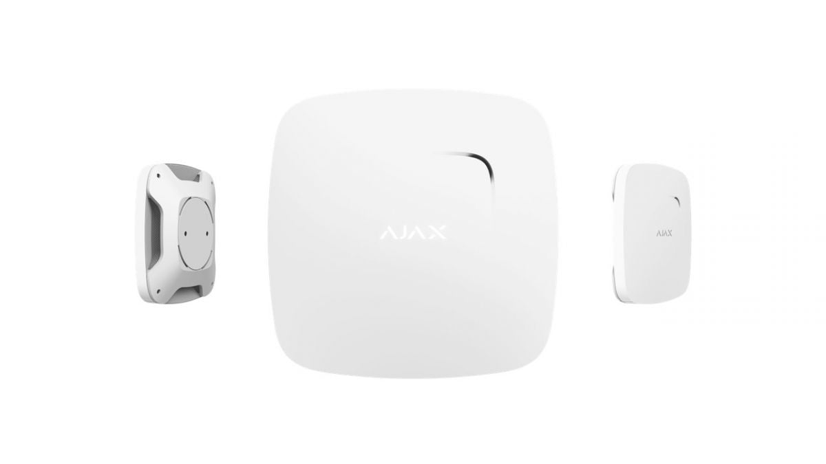 Ajax ajfp fireprotect-w rilevatore di fumo antincendio wireless 868mhz con sensore di temperatura e sirena integrata colore bianco 8209.10wh1