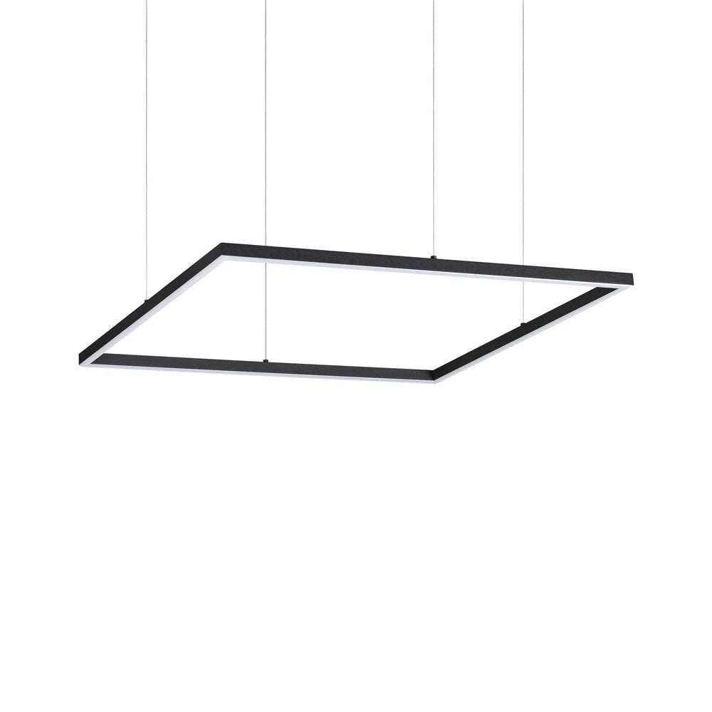 Sospensione moderna square oracle alluminio-plastiche nero led 41w 3000k d70cm