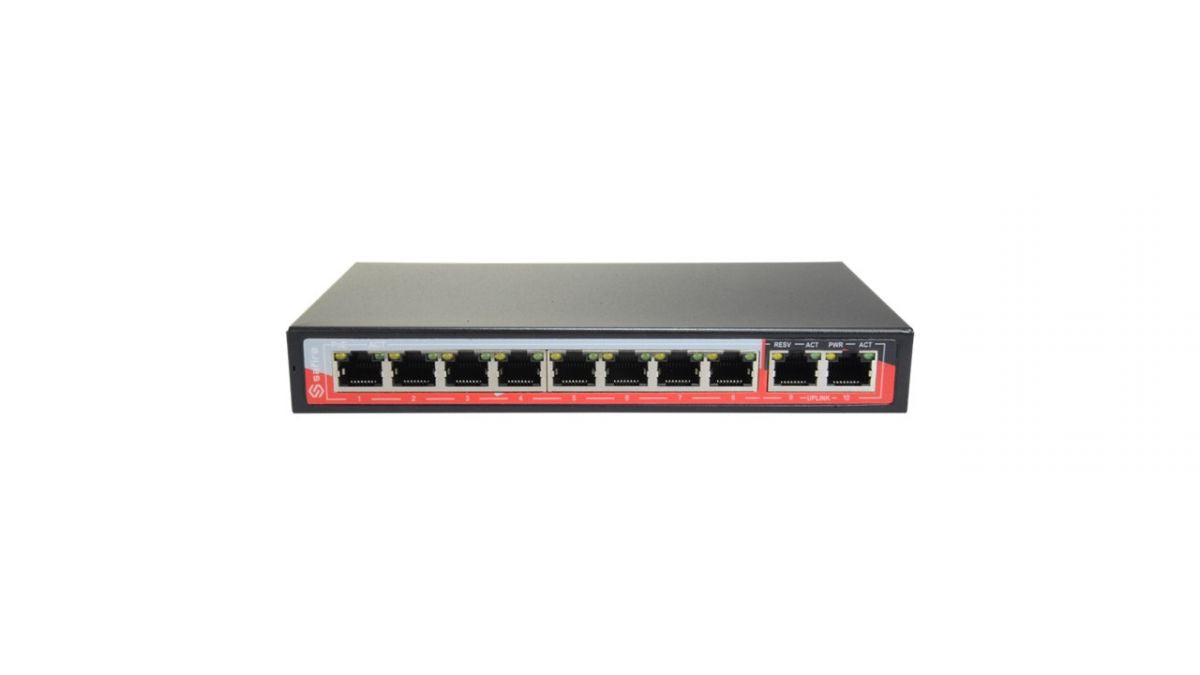 Switch poe 8 porte poe + 2 uplink rj45 10/100 mbps