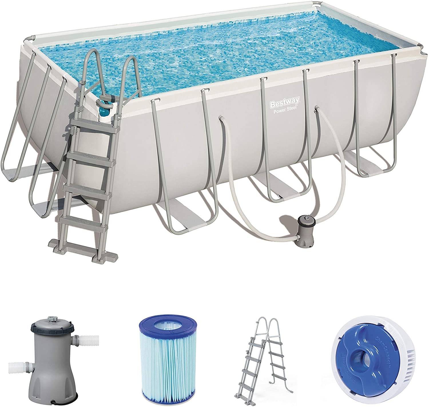 Piscina fuori terra bestway 56456 power steel rettangolare 412x201 h.122 cm - bestway