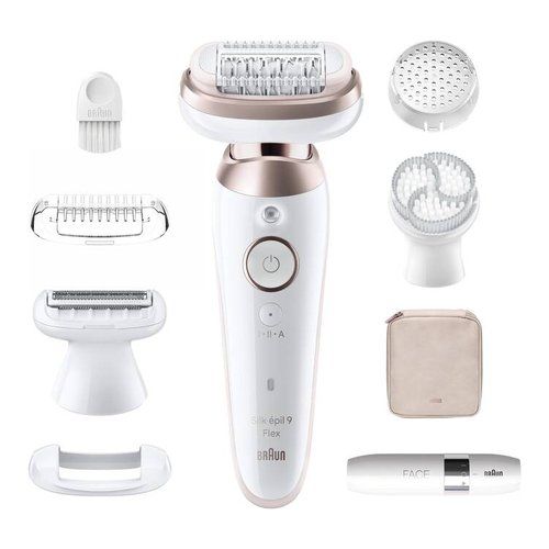 Braun silk-pil 9 flex 9-360 3d, epilatore elettrico donna per epilazione semplice, bianco/rosa - ses9 360
