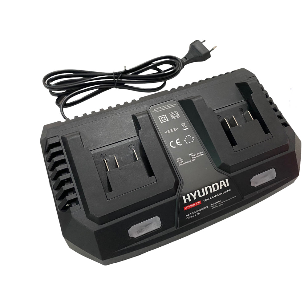 Caricabatteria caricatore doppio alimentatore batteria 3ah hyundai