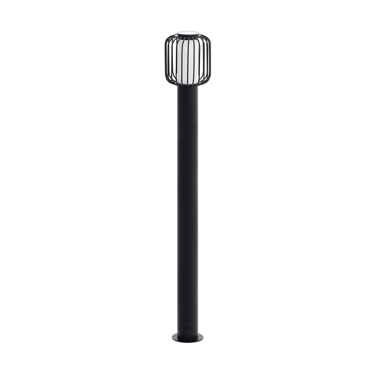 Lampada industrial da esterno ravello 1 luce acciaio zincato nero h110cm