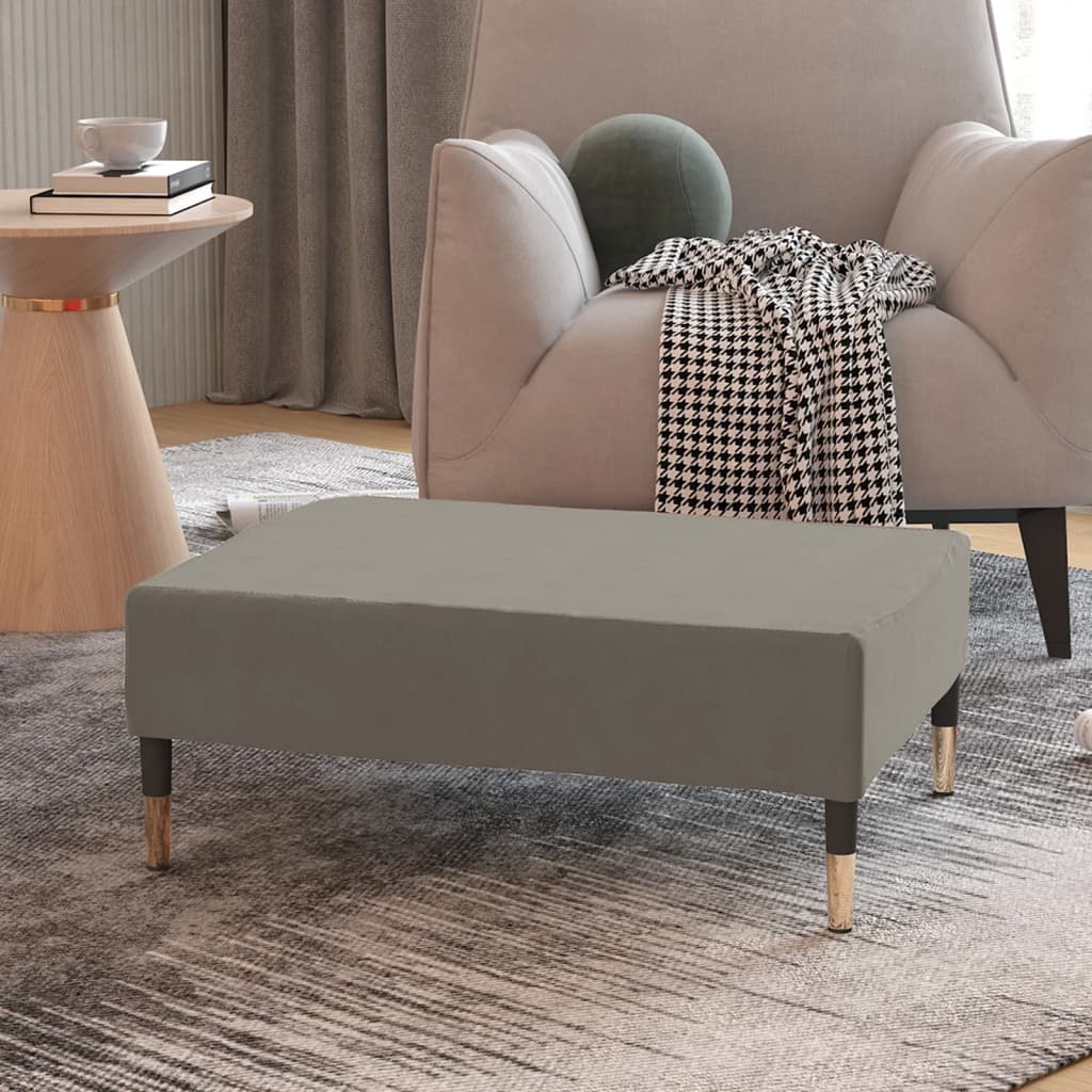 Poggiapiedi grigio chiaro 78x56x32 cm in velluto cod mxl 62086