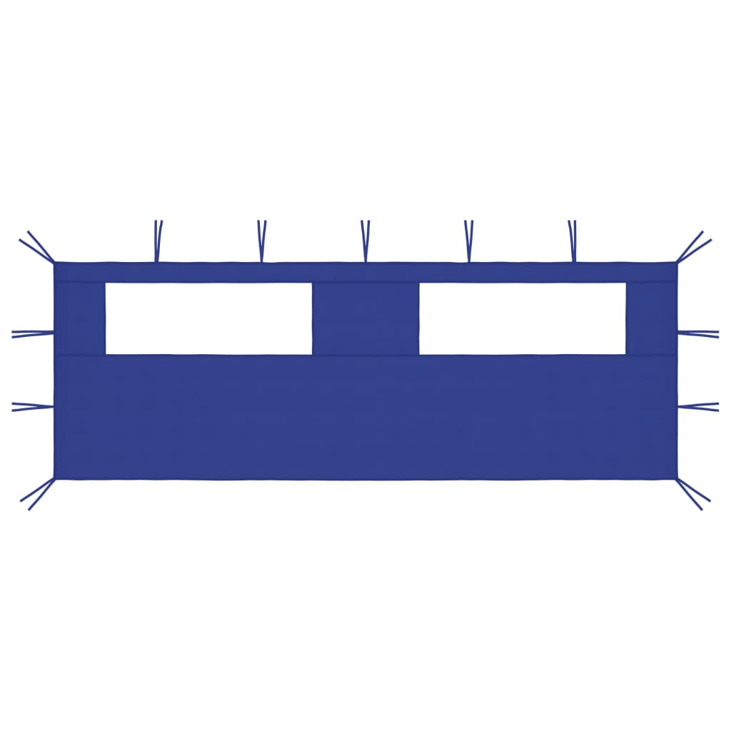 Parete con finestre per gazebo 6x2 m blu cod mxl 62116