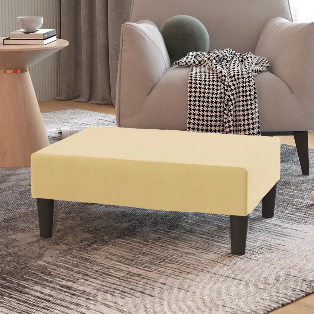 Poggiapiedi crema 78x56x32 cm in velluto cod mxl 74006