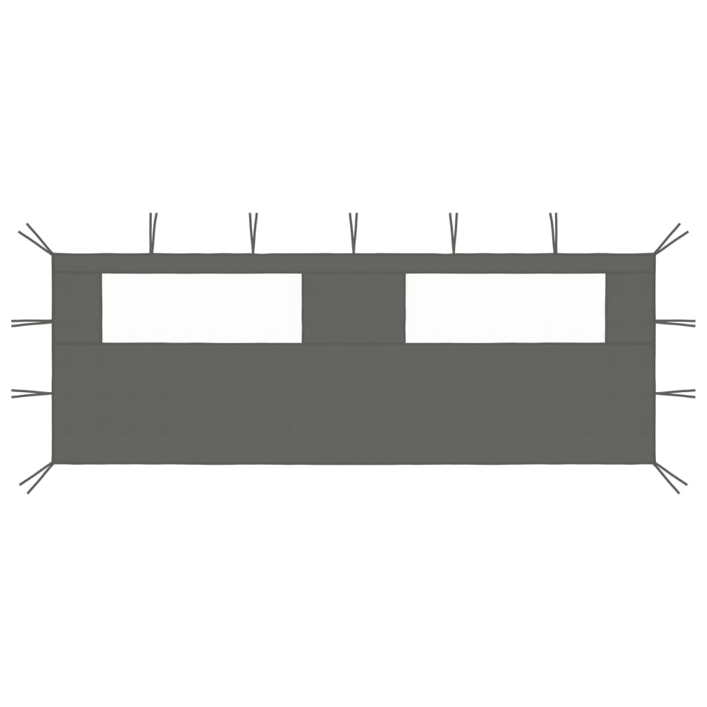 Parete con finestre per gazebo 6x2 m antracite cod mxl 77093