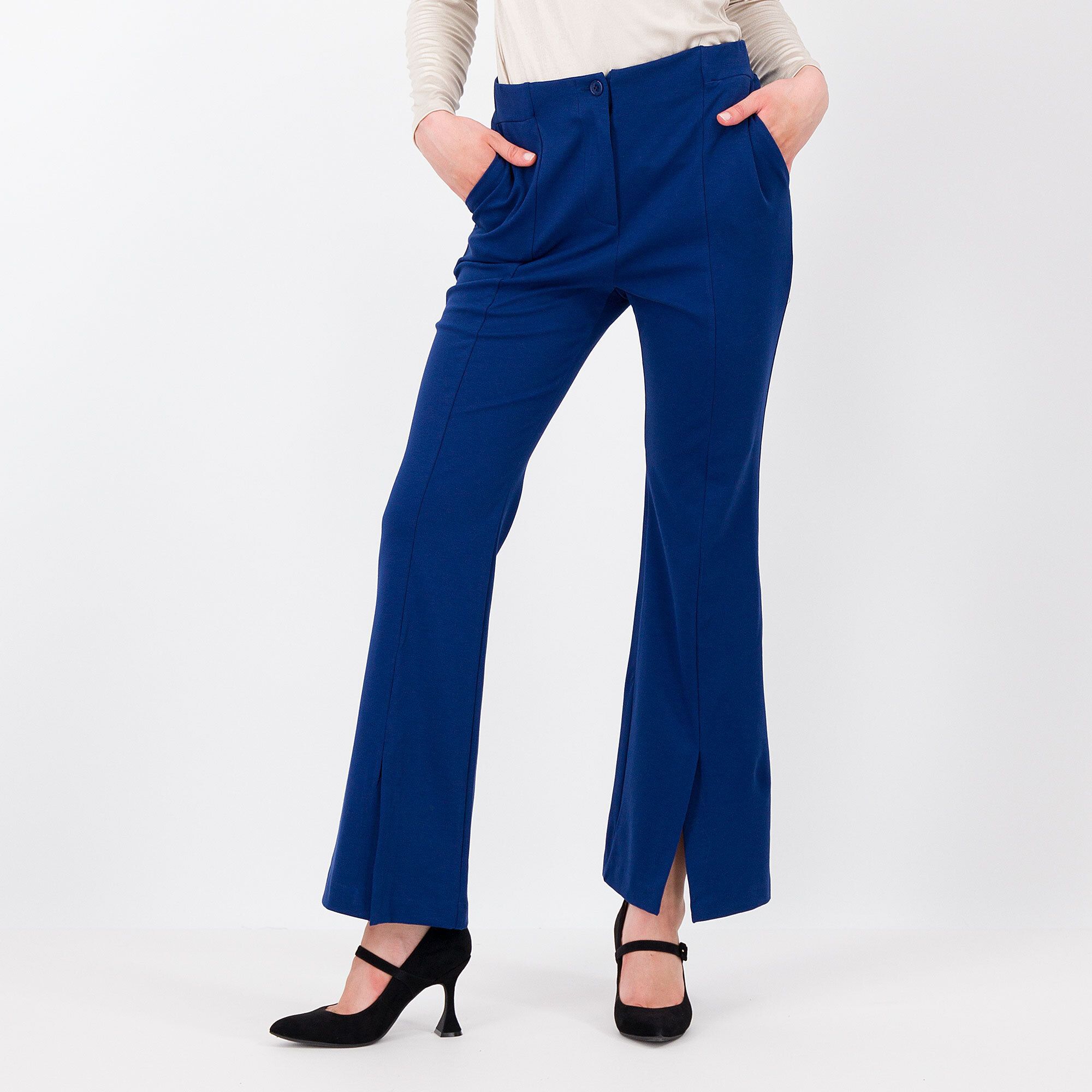 Caterina Lancini Pantaloni in maglia di viscosa con spacco davanti