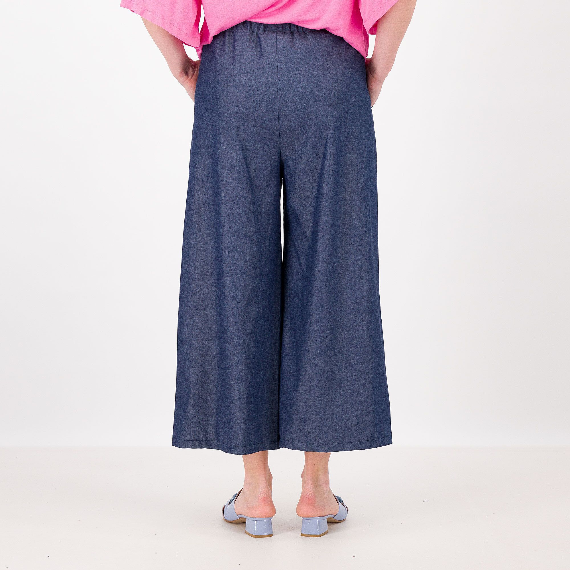 EVA Franco Ciambella Pantaloni ampi in chambray di cotone