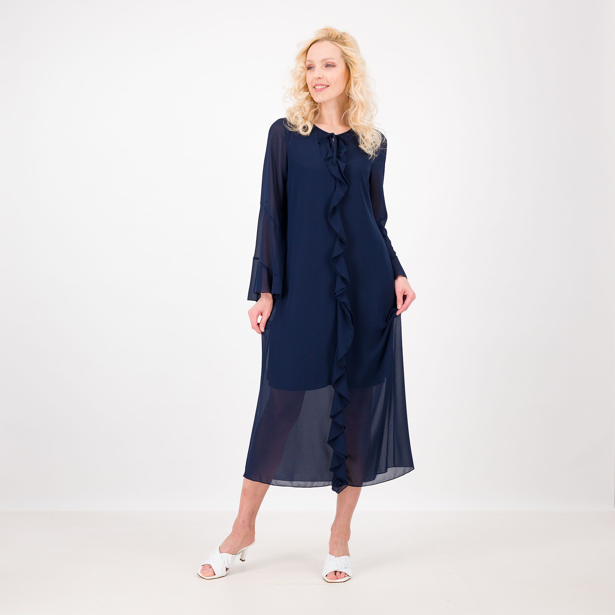 Caterina Lancini Abito in georgette con volant