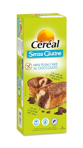 Céréal Mini Plum Cake Al Cioccolato, Merendine Dolci Senza Glutine E Senza Latte, Plumcake, 200 G