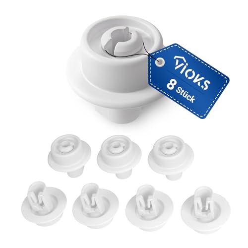 Vioks Liu48457 - Set Di 8 Rotoli Di Vimini Di Ricambio Per Aeg 5027905900/5 50279059005 - Ruota Per Cestello Inferiore, Lavastoviglie, In Plastica