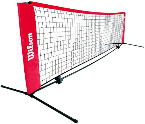 Wilson Starter Ez, Rete Mobile Da Tennis Unisex – Adulto, Rosso/Nero, 6.1 M