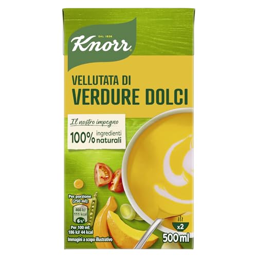 Knorr Vellutata Di Verdure Dolci, Piatti Pronti Knorr Con Ingredienti 100% Naturali, Senza Coloranti E Senza Conservanti Aggiunti, Fonte Di Fibre, Veg