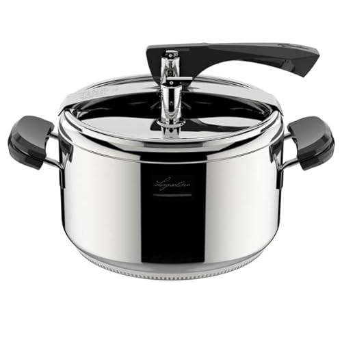 Lagostina Pentola A Pressione La Classica Lagofusion, Pentola A Pressione Ø 22 Cm, Capacità 5L, Con Cestello, Ricettario Ed Ecodose, Manici In Bakelit