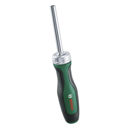 Bosch Avvitatore A Cricchetto (Ad Alta Coppia Per Un'Avvitatura Efficiente, Coppia Massima 36 Nm, Ingranaggio A 36 Denti, Portapunte Magnetico, Manico