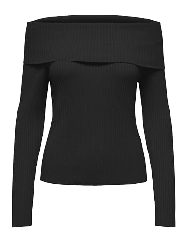 Only Onlkatia Ls Off Shoulder Knt Maglione, Nero, M Donna