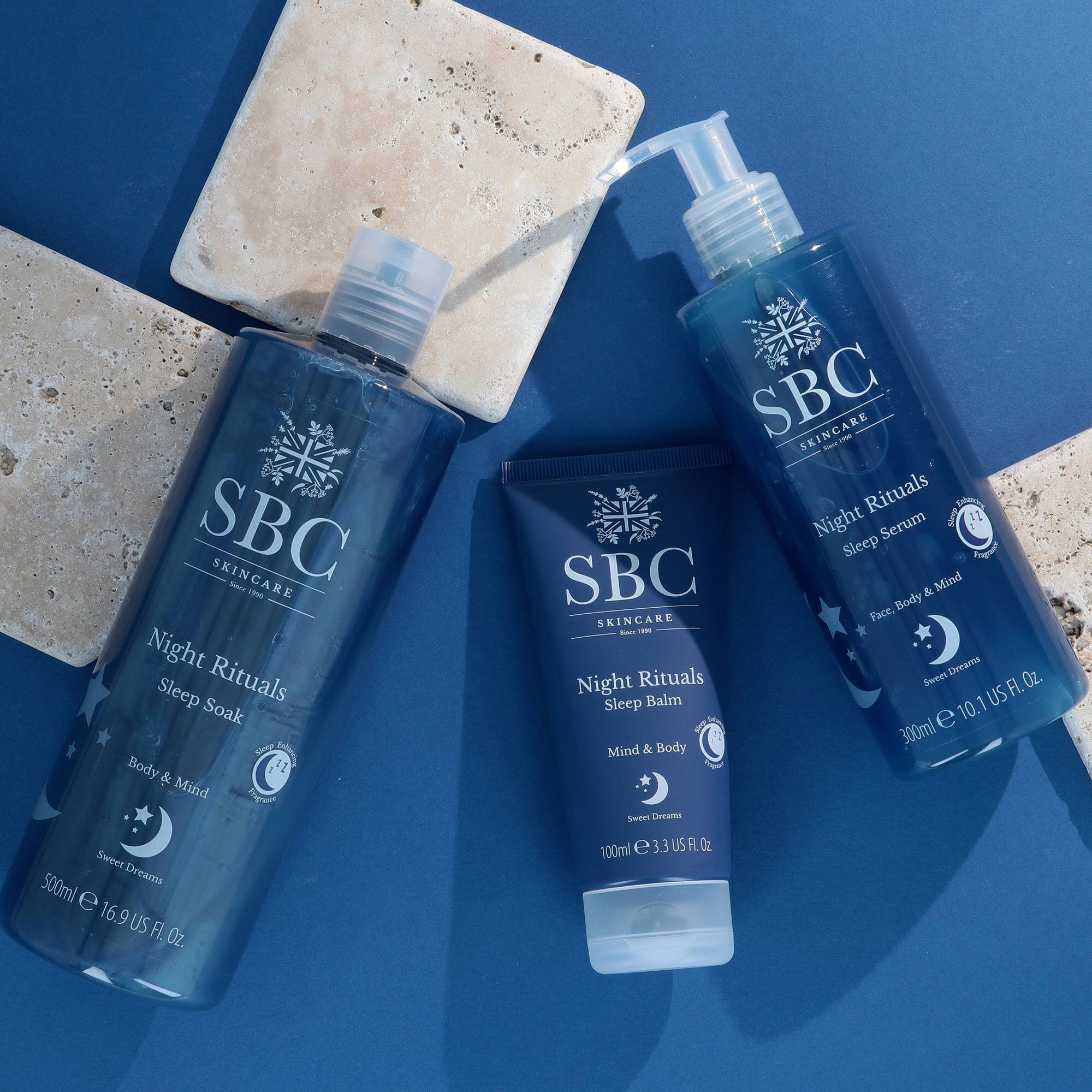 SBC Rituale notturno: bagnoschiuma, balsamo, siero