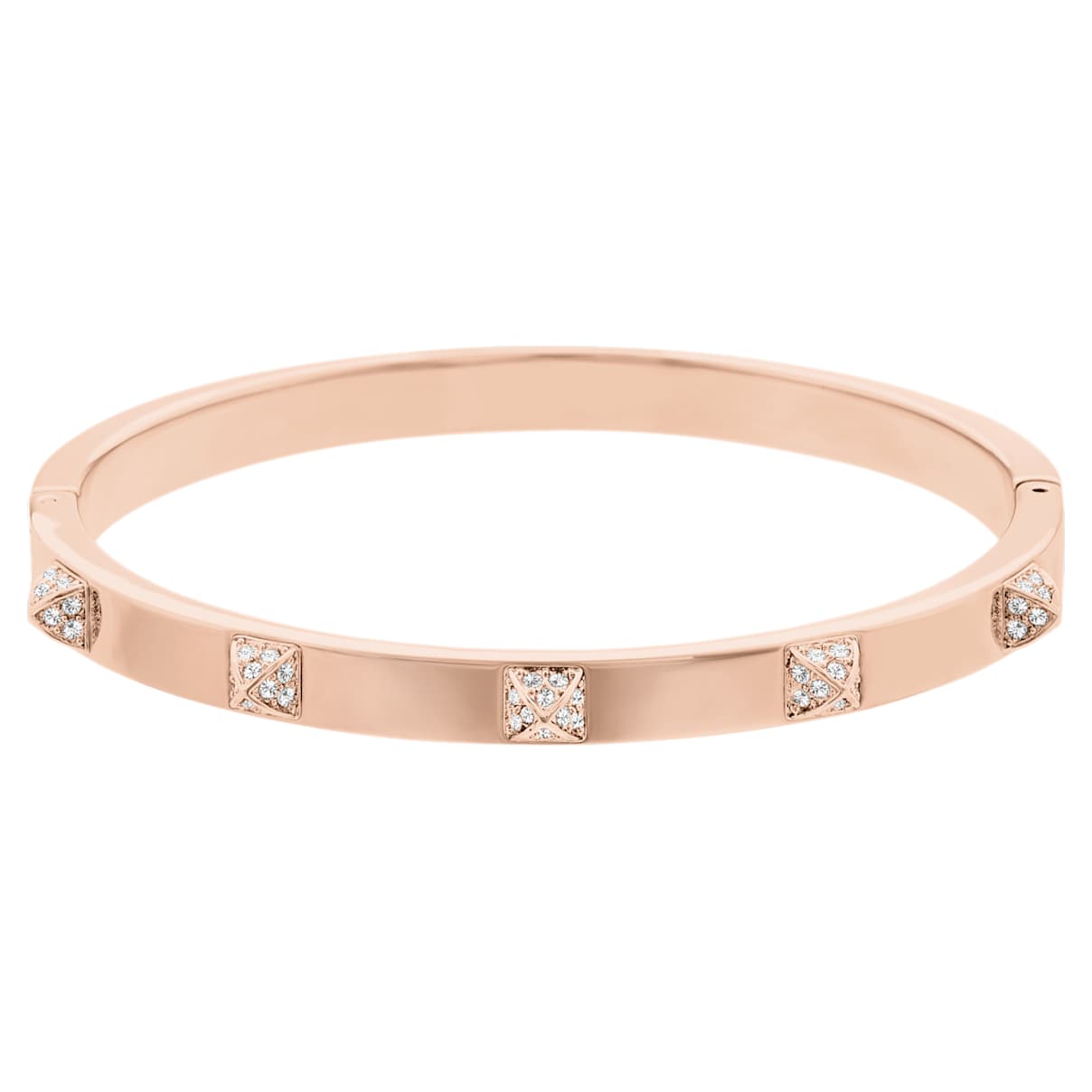 Bracciale rigido Dextera, Bianco, Finitura in tono oro rosa