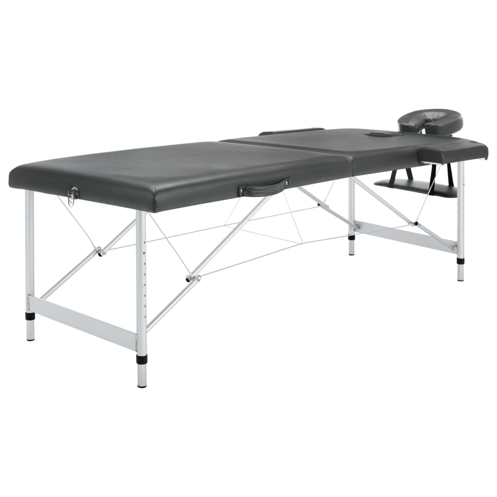 Lettino da massaggio 2 zone telaio alluminio antracite 186x68cm cod mxl 25003